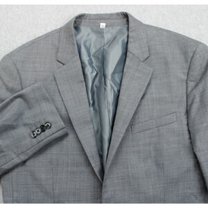 Express Blazer Men 38R Gray Extra Slim Wool Blend 2 Buttons Single Breast Lined